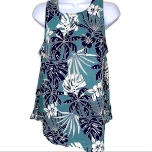 Paper crane sleeveless blouse tropical